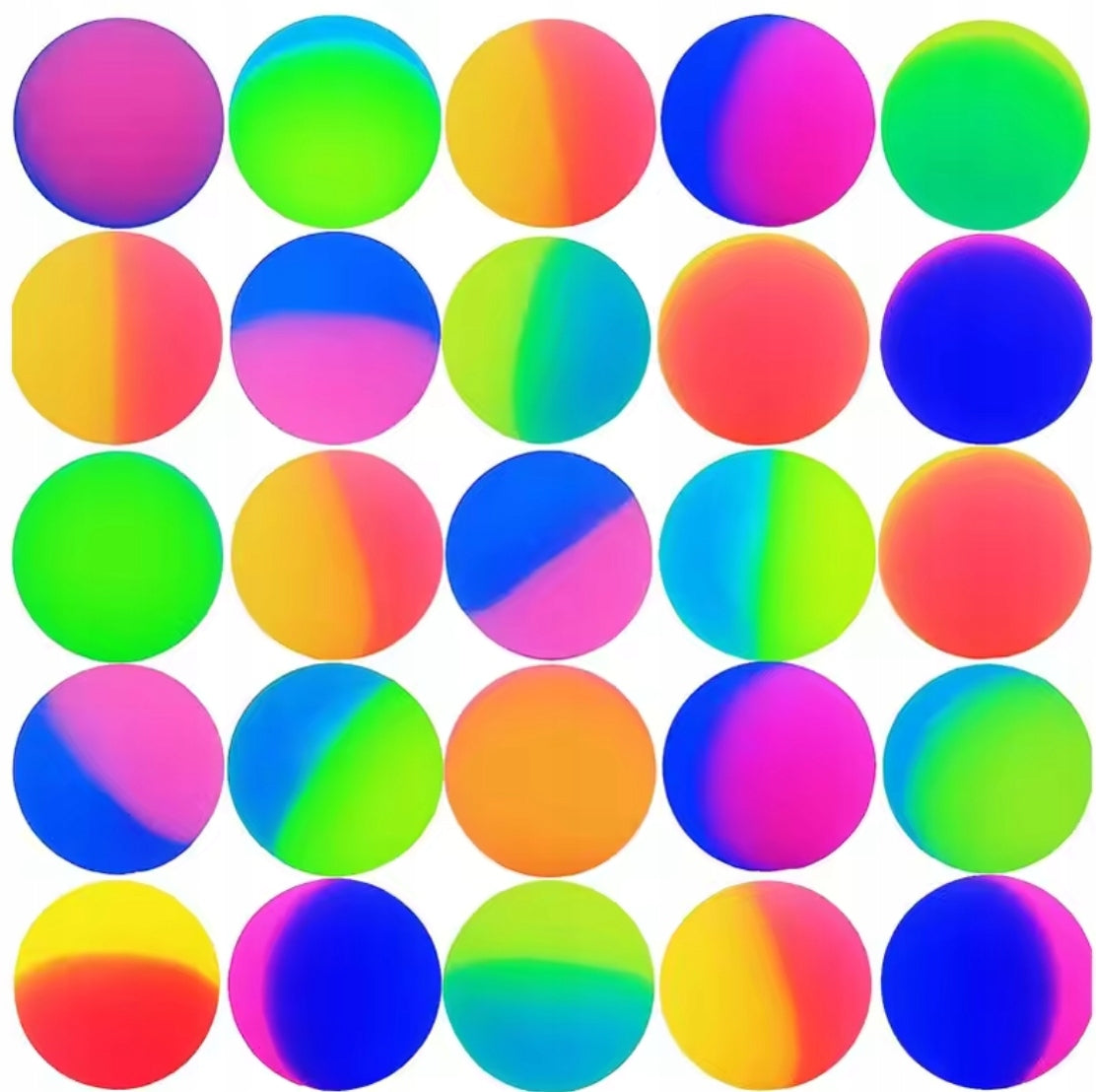 40x BALLS RUBBER BALLS JUMPING ANTI-STRESS MIX COLORFUL 27mm