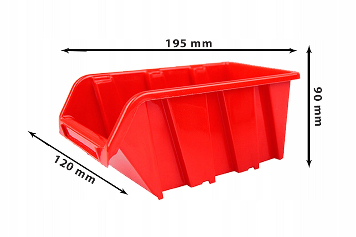 40x Workshop Cuvette Storage Containers 195x120x90mm Organizer Manufacturer code TABLICA NARZĘDZIOWA WARSZTATOWA kuweta 40szt