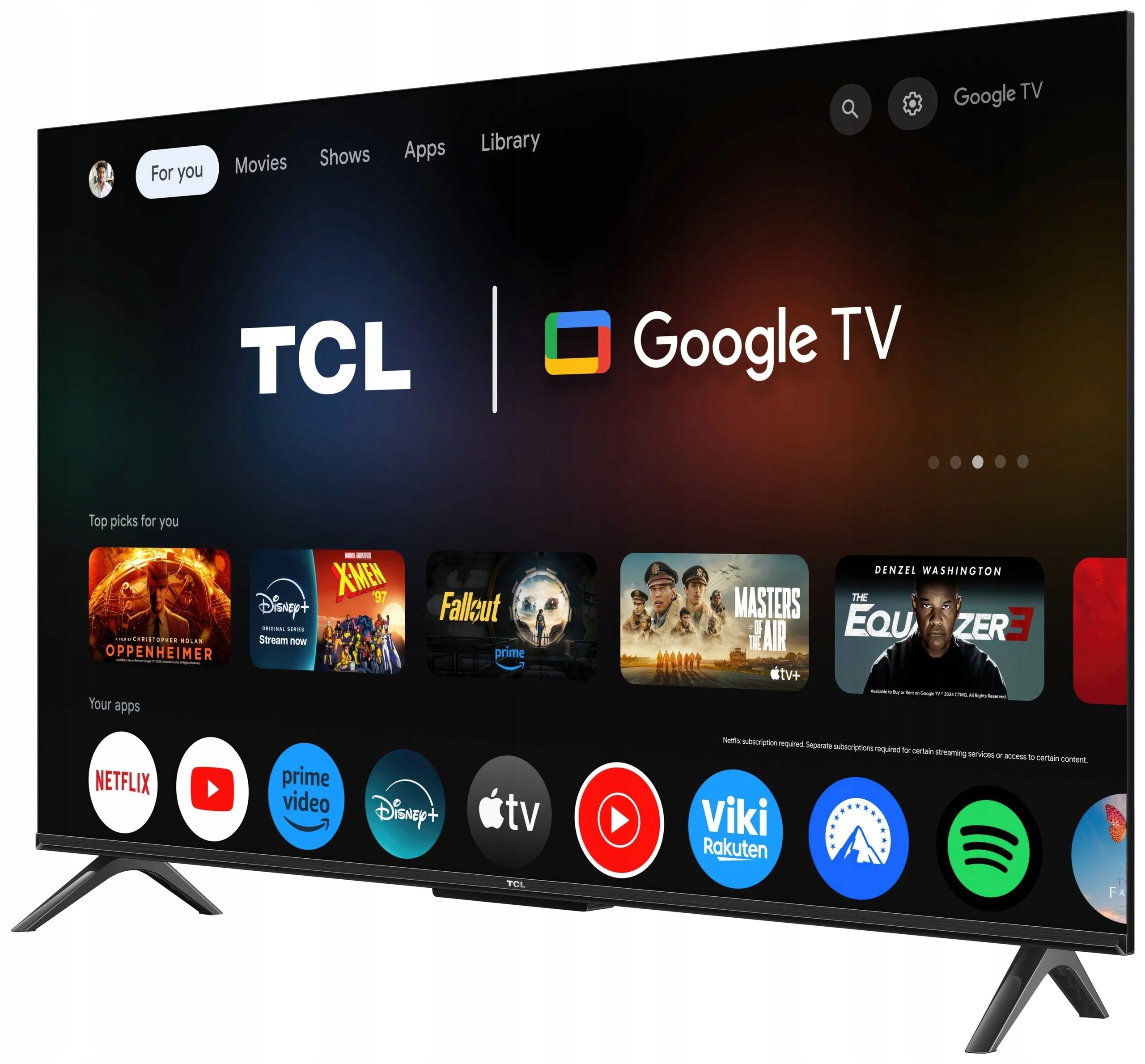 43-inch LED TV TCL 43V6C 4K UHD Google TV black Manufacturer code 43V6C