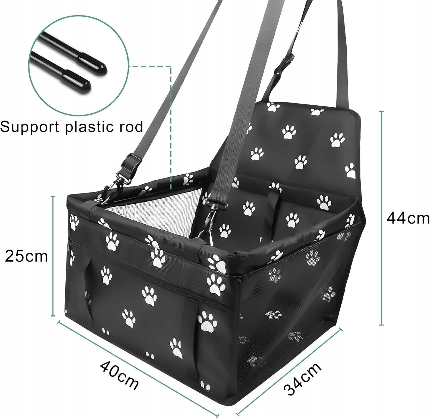 Newaner 40×34×25 cm dog car seat