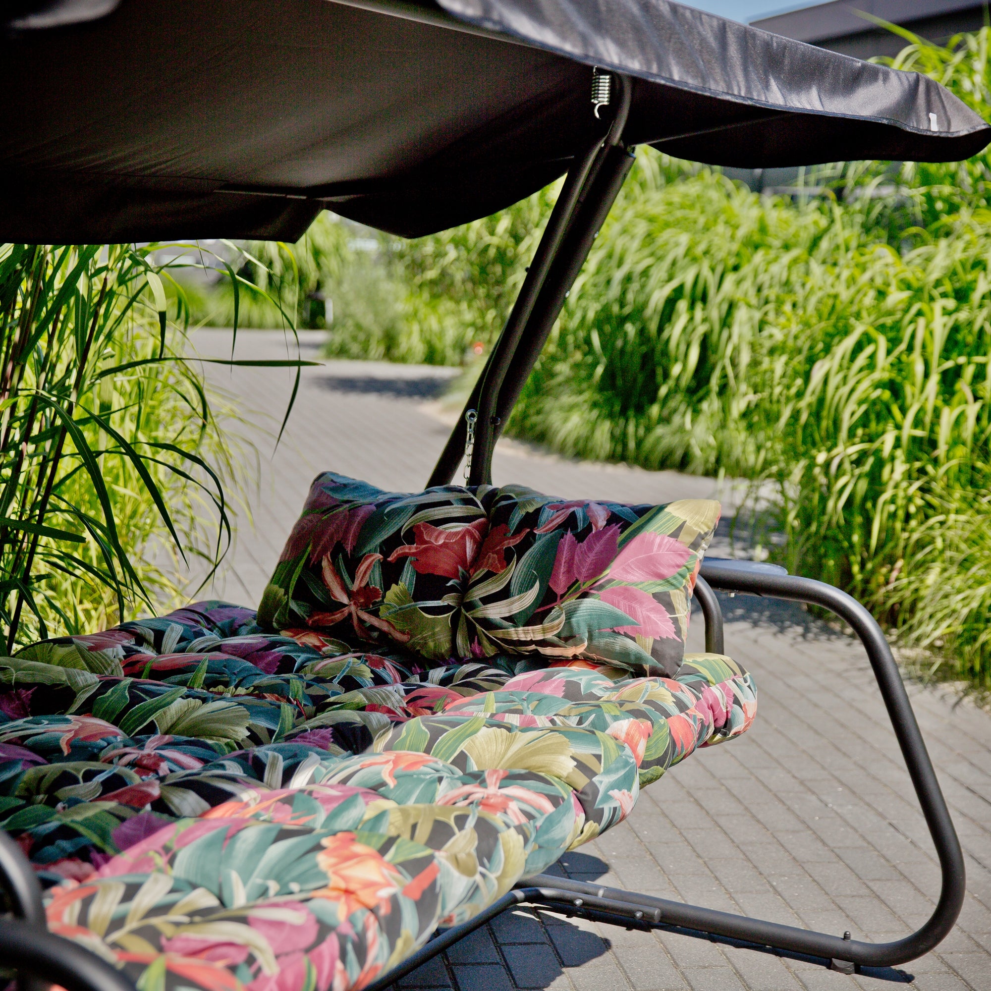 448783 Garden Swing Metal Reclining Celebes Plus Black Edition Material of manufacture metal fabric synthetic material