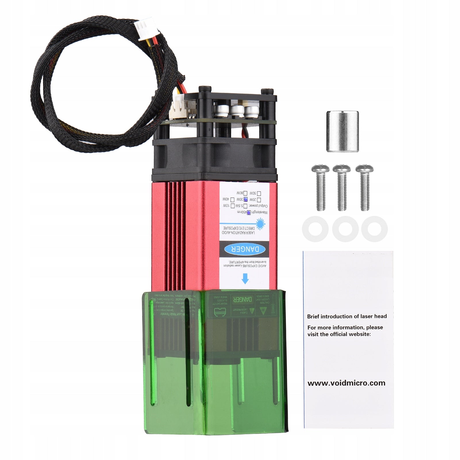 450nm 30W Laser Module With Protective Cover Fixed Focal Head Engraving