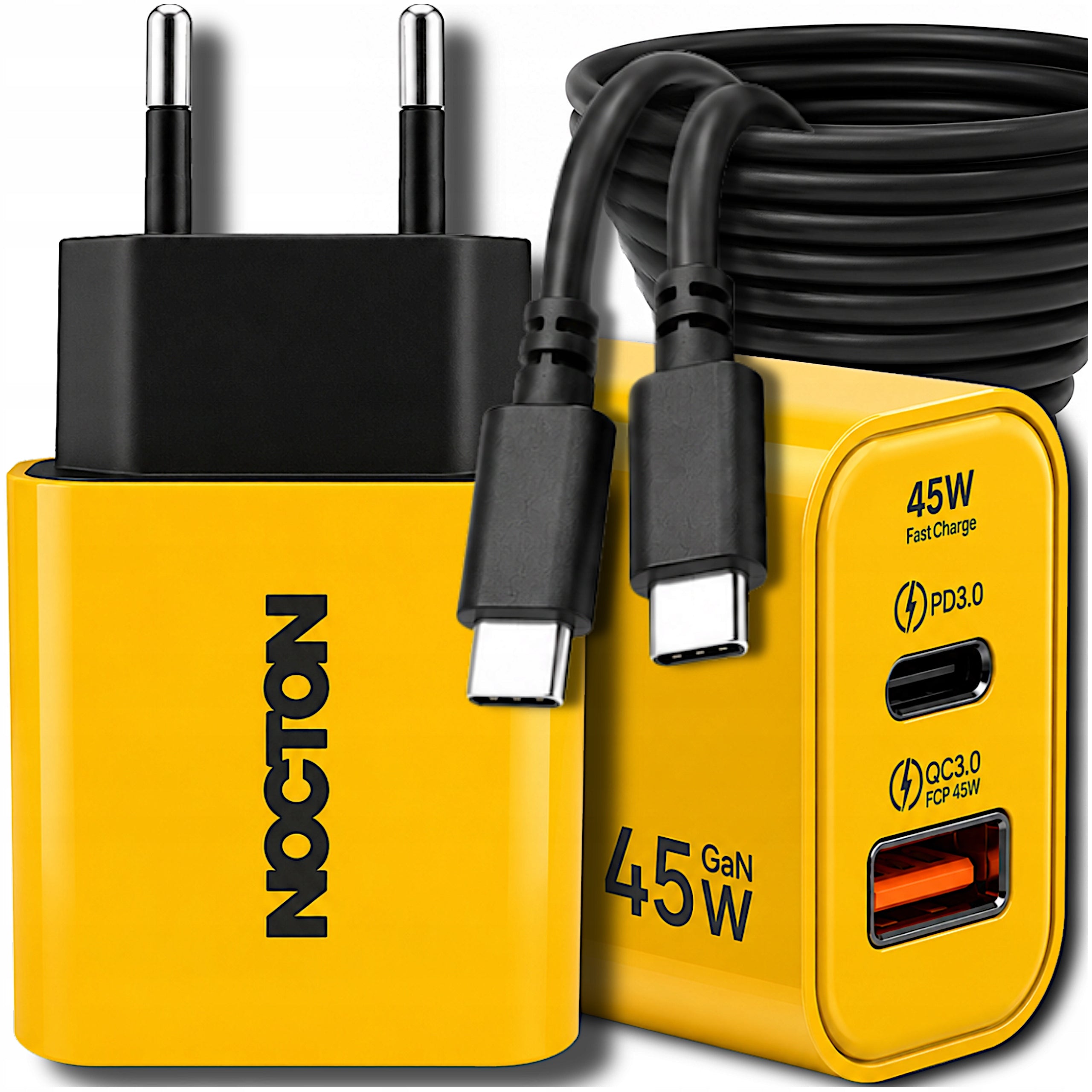 45W USB-C WALL CHARGER FOR PHONE NOCTON FAST PD CUBE CABLE 100W