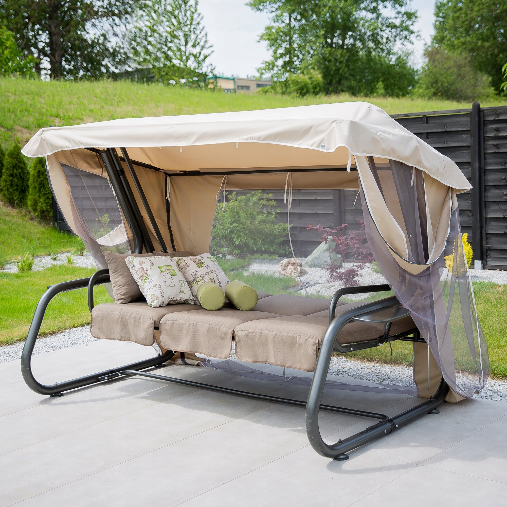 461116 Garden swing with mosquito net Patio Venezia Lux Material of manufacture metal fabric synthetic material