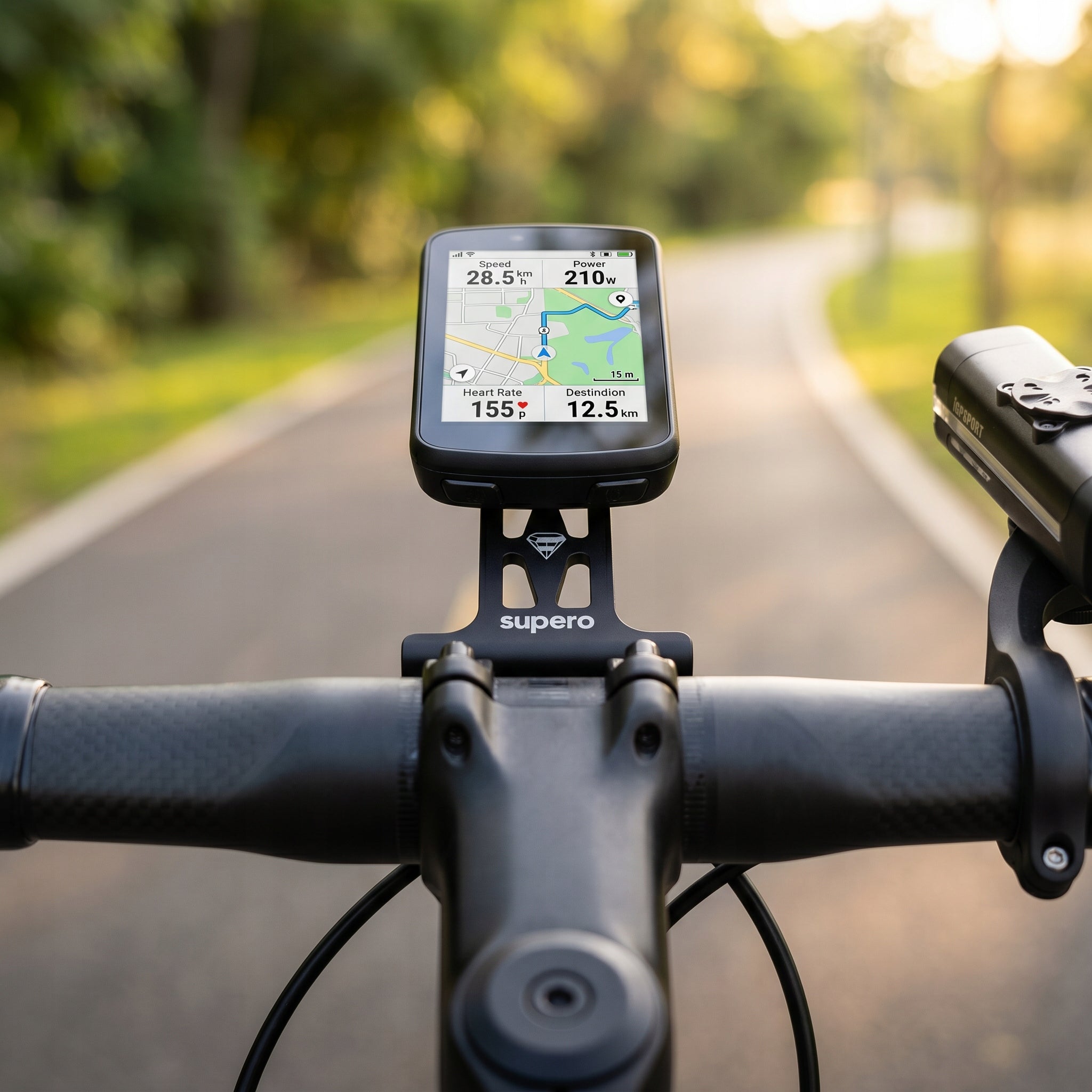 Dviračio laikiklis 2 viename, tinka Garmin, Wahoo, Bryton vairui