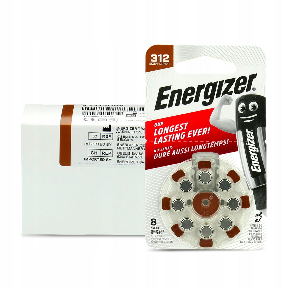 48 x HEARING AIDS 312 PR41 ENERGIZER POWERFUL