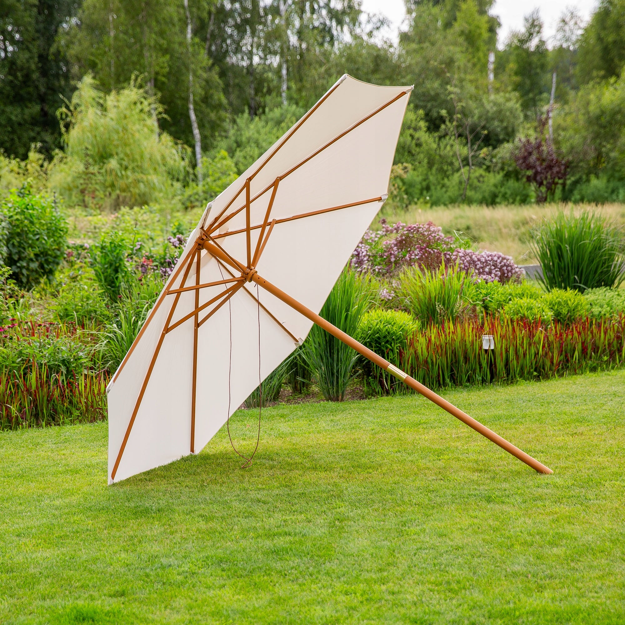 48136 PATIO WOODEN GARDEN UMBRELLA FOLDING 3M Diameter/width 300 cm
