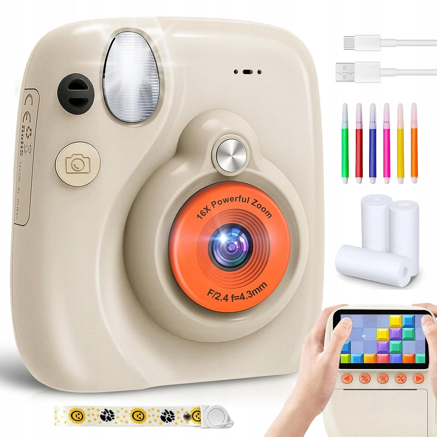 48MP 16X ZOOM INSTANT CAMERA ENHANCE 2.5K VIDEO CREATIVE FEATURES