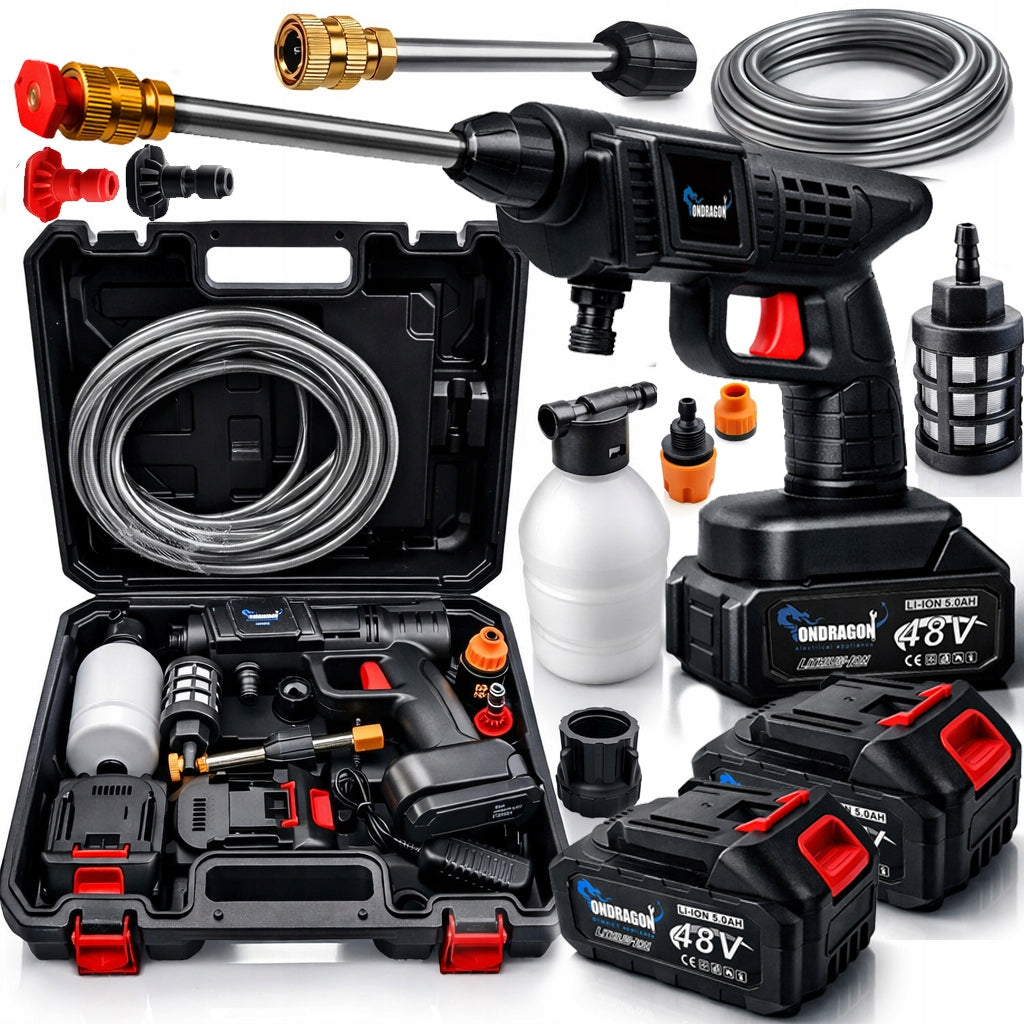 48V PRESSURE WASHER CORDLESS SUITCASE + 2 AKU WIRELESS WASHER 5Ah