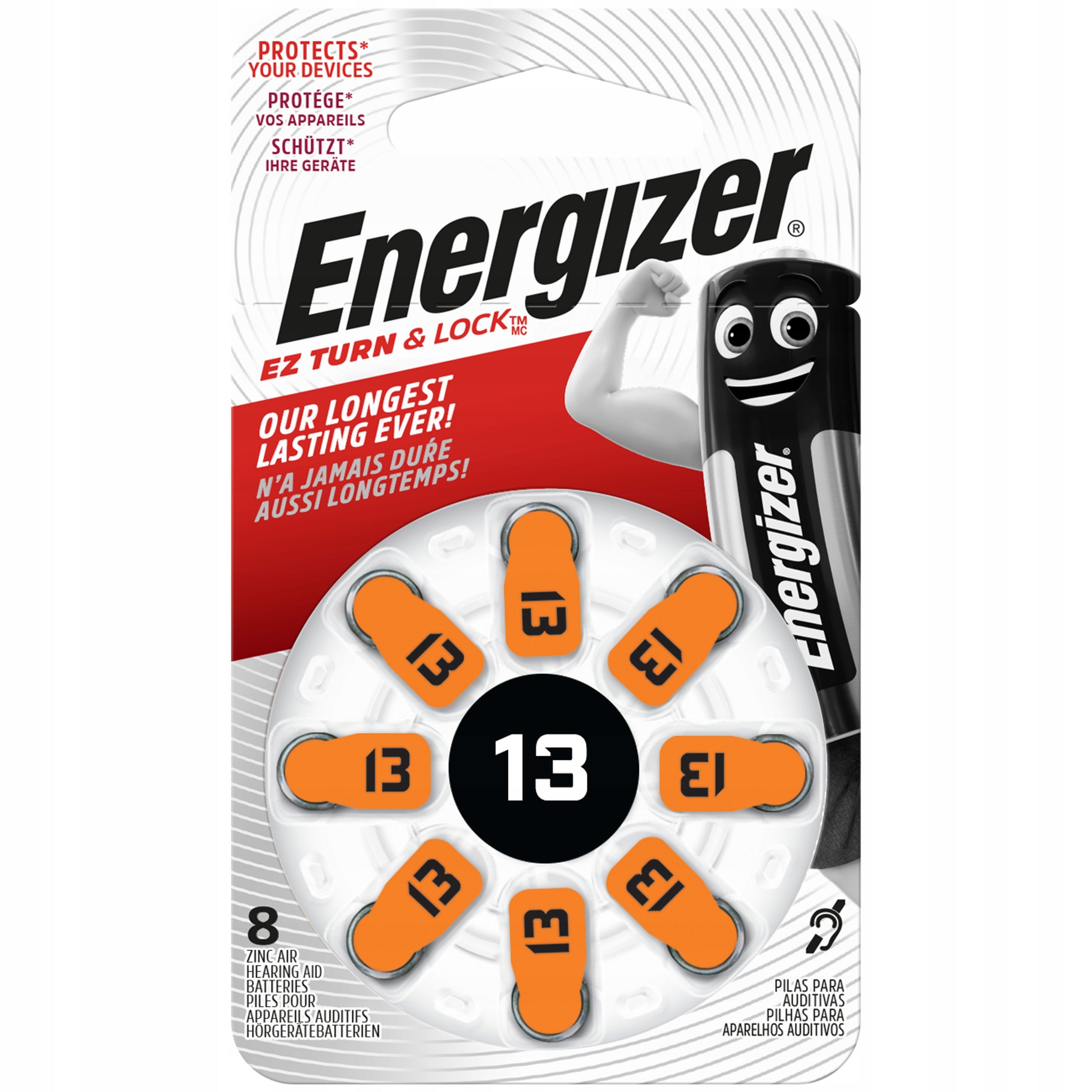 48x Battery ENERGIZER Hearing 13 PR48 Zinc 1,4V Packaging status original
