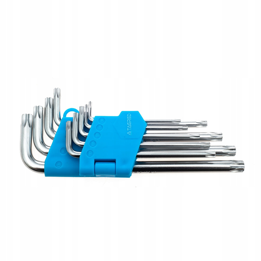 TORX tipo L formos raktų rinkinys su skylute, T10–T50, 9 vnt.
