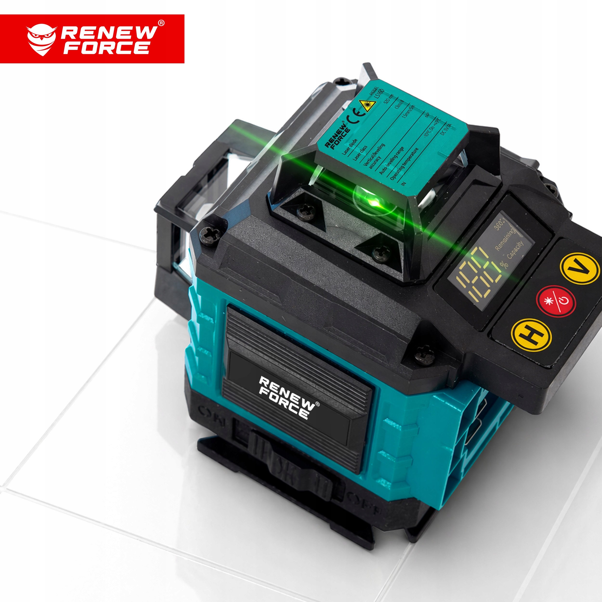 4D 360 16 LINE PLANE LASER LEVEL REMOTE CONTROL + TRIPOD + SUITCASE Model POZIOMICA LASEROWA SAMOPOZIOMUJĄCA DŹWIĘKOWA