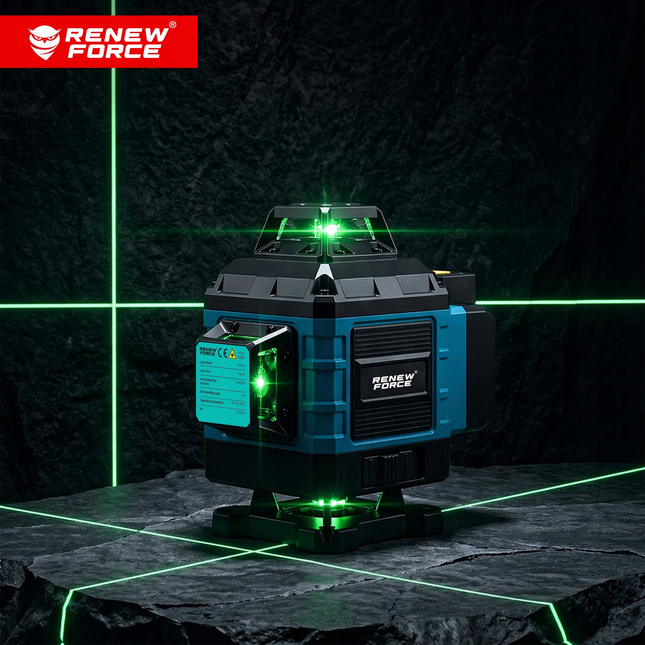 4D 360 16 LINE PLANE LASER LEVEL REMOTE CONTROL + TRIPOD + SUITCASE Packaging status original