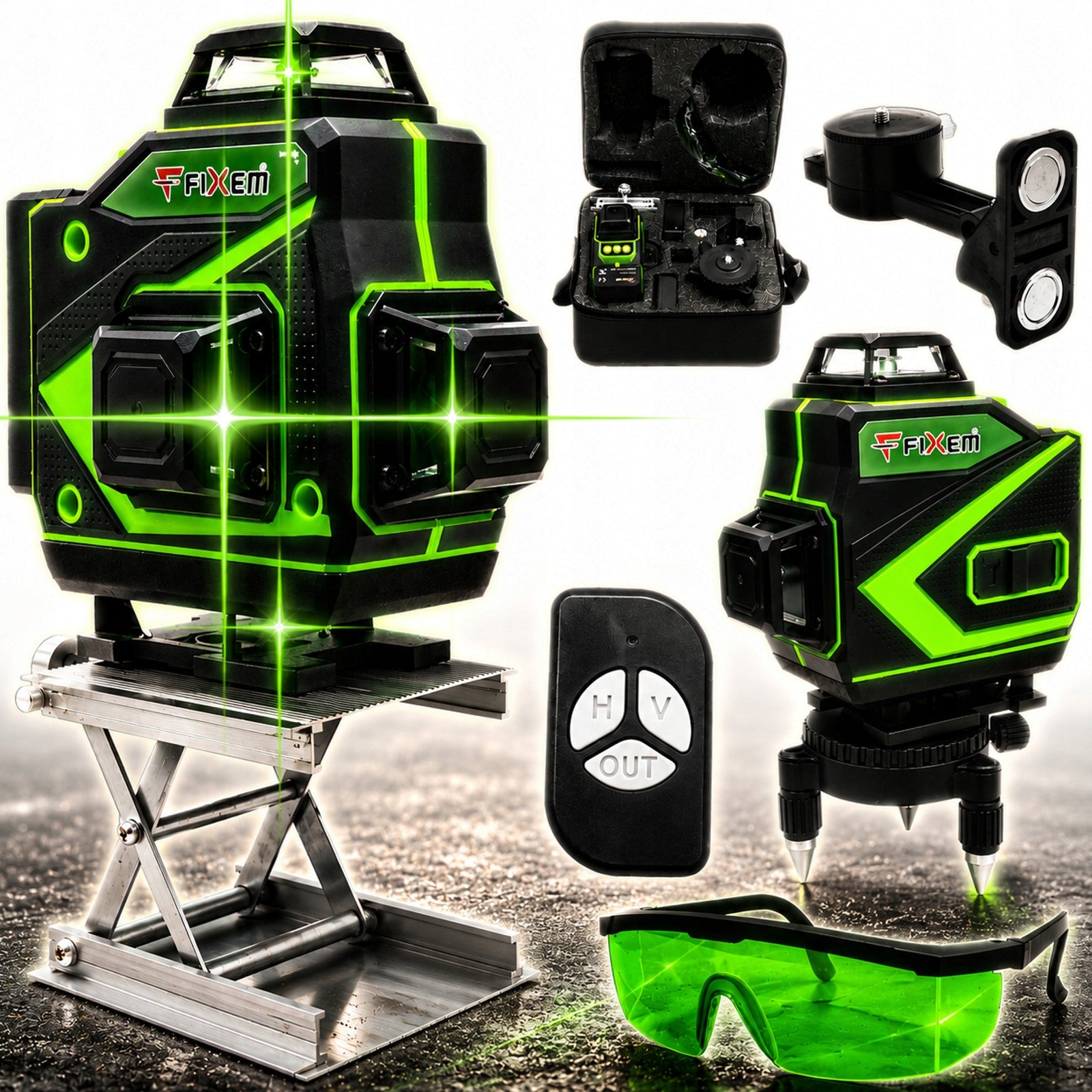 4D 360 DEGREE GREEN SELF LEVELING CROSS LASER LEVEL