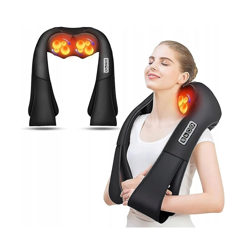4D AERLANG SHIATSU NECK AND BACK MASSAGER WITH HEAT FOR HOME AND CAR (153)