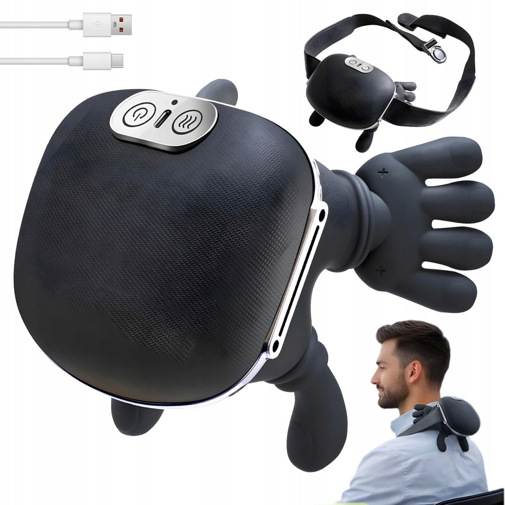 4D SHIATSU NECK AND BACK MASSAGER WITH 10W HEATING FUNCTION BLACK