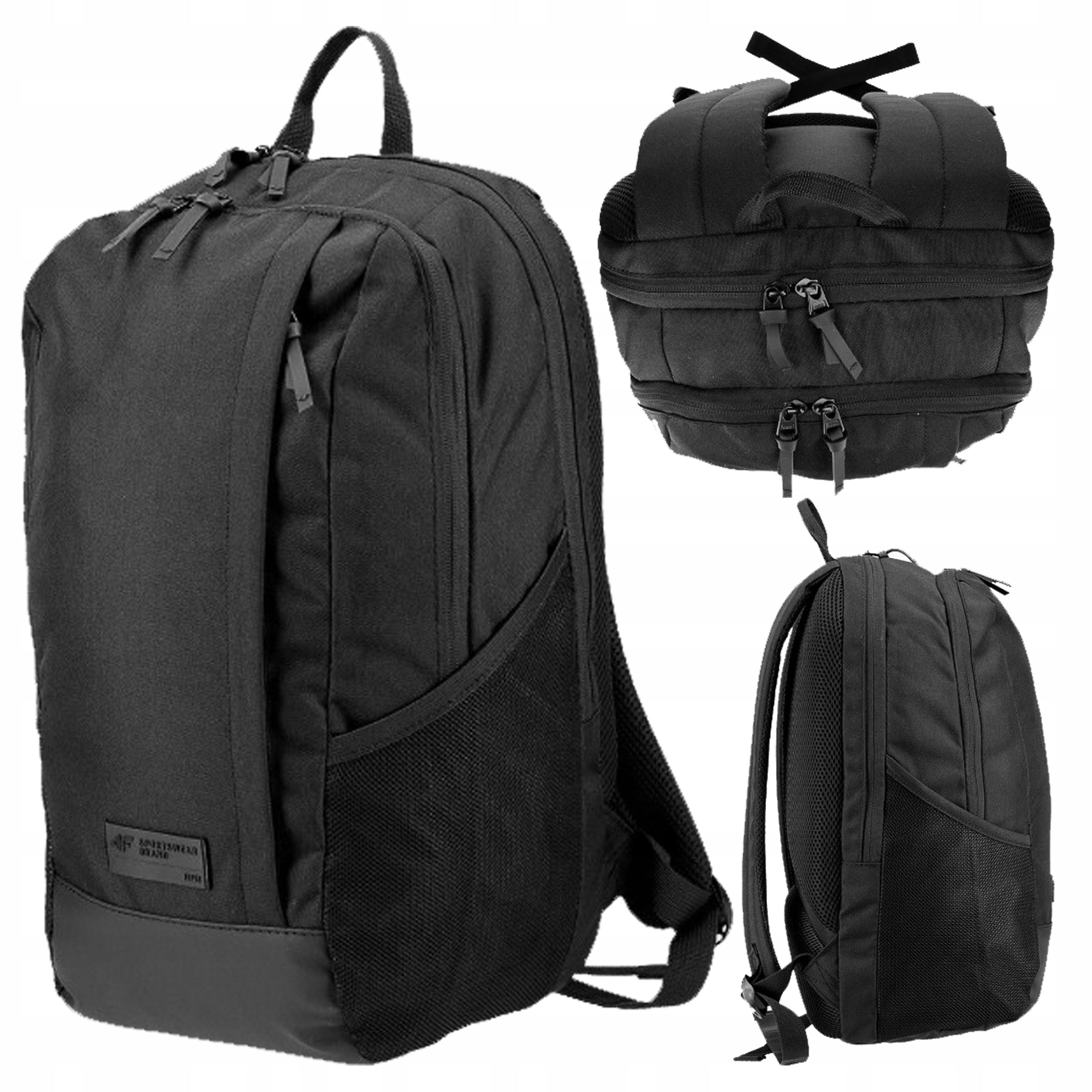 4F STURDY SPORTS BACKPACK HOLDS A4 ROOMY COMFORTABLE BLACK 20L