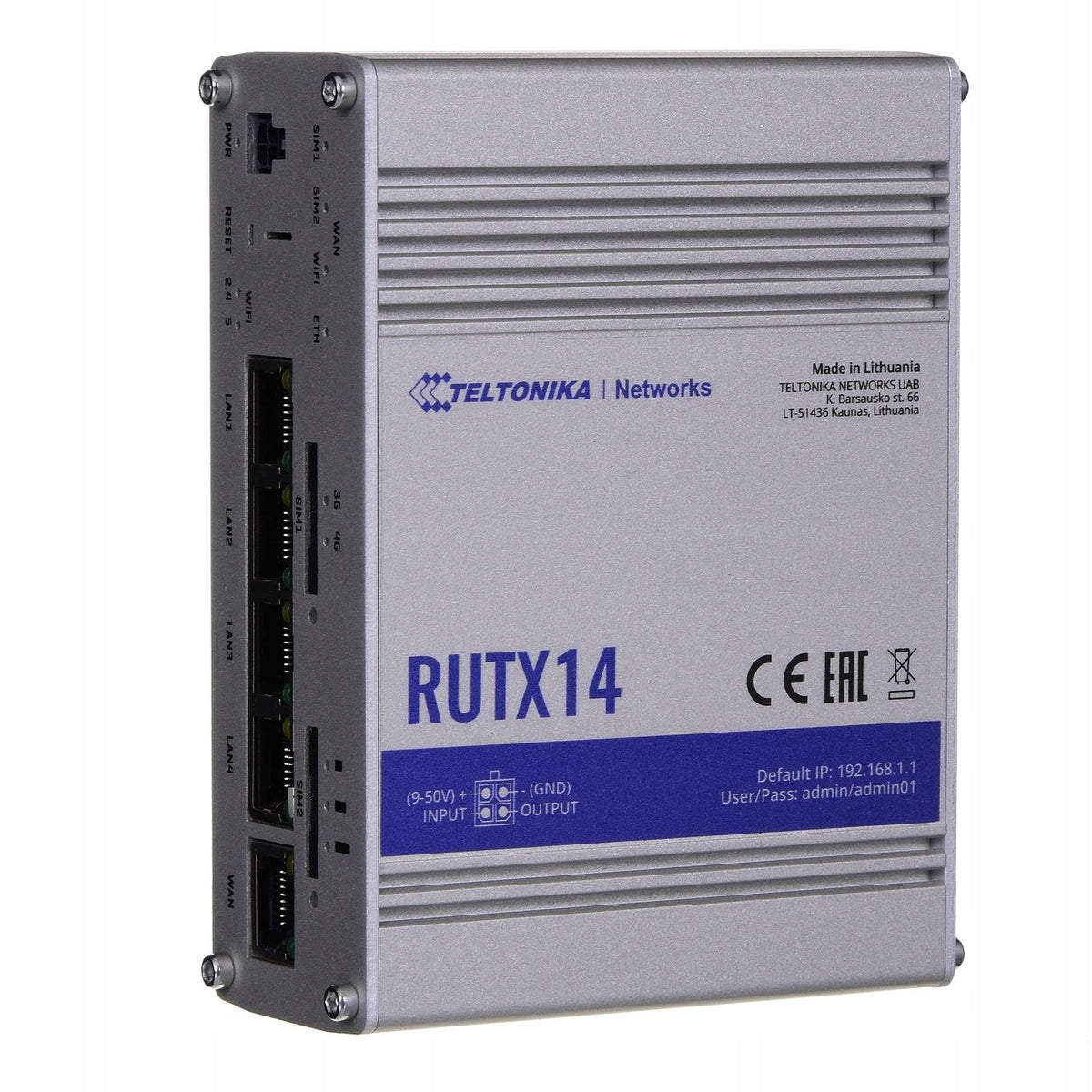 4G LTE +ROUTER RUTX14 Dual SIM Bluetooth BLE, Wi-Fi 5, 2.4G