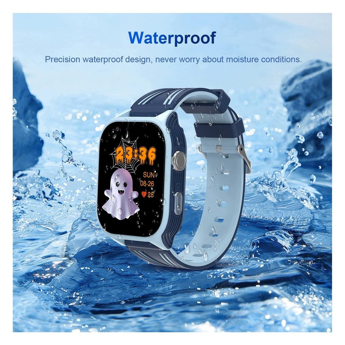 4G Smartwatch for Kids with GPS and Video Calls - Pink Kind analog