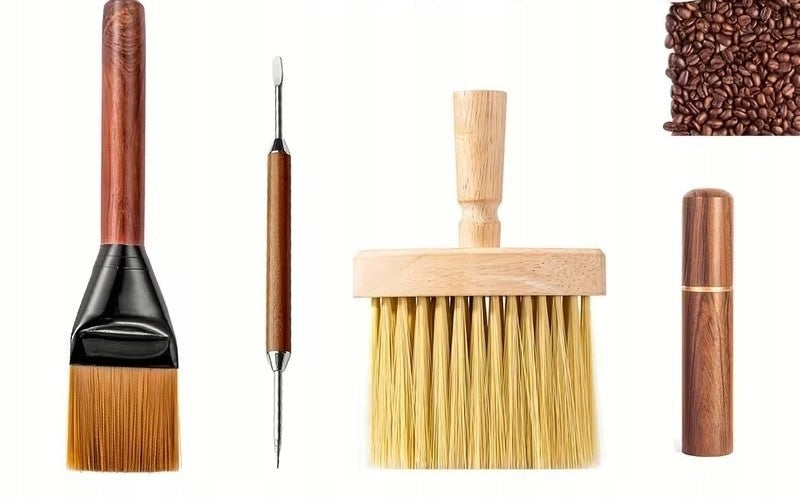 4IN1 COFFEE BARISTA SET TWO BRUSHES DISTRIBUTOR WDT NEEDLE LATTE ART