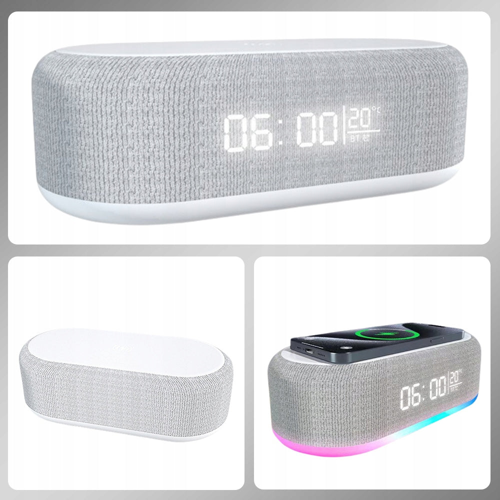 4IN1 MULTIFUNCTIONAL WIRELESS CHARGER WATCH ALARM CLOCK THERMOMETER 15W Packaging status original