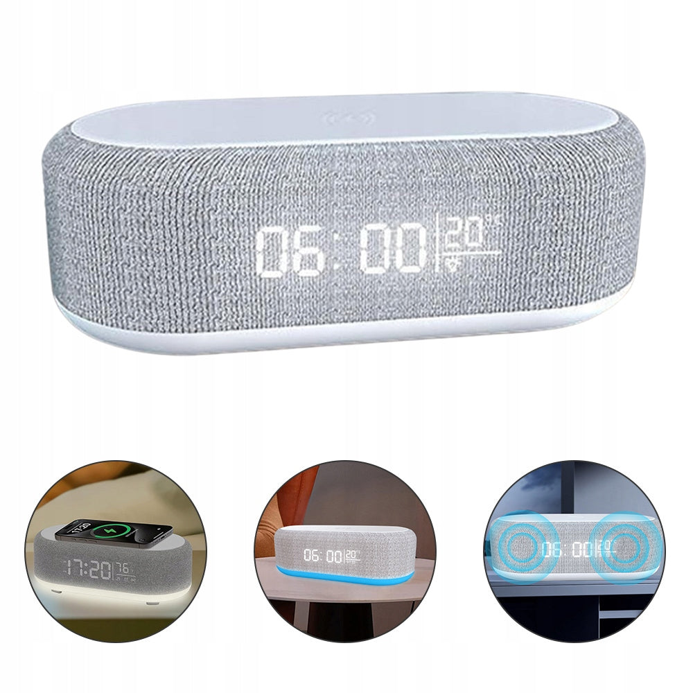 4IN1 MULTIFUNCTIONAL WIRELESS CHARGER WATCH ALARM CLOCK THERMOMETER 15W