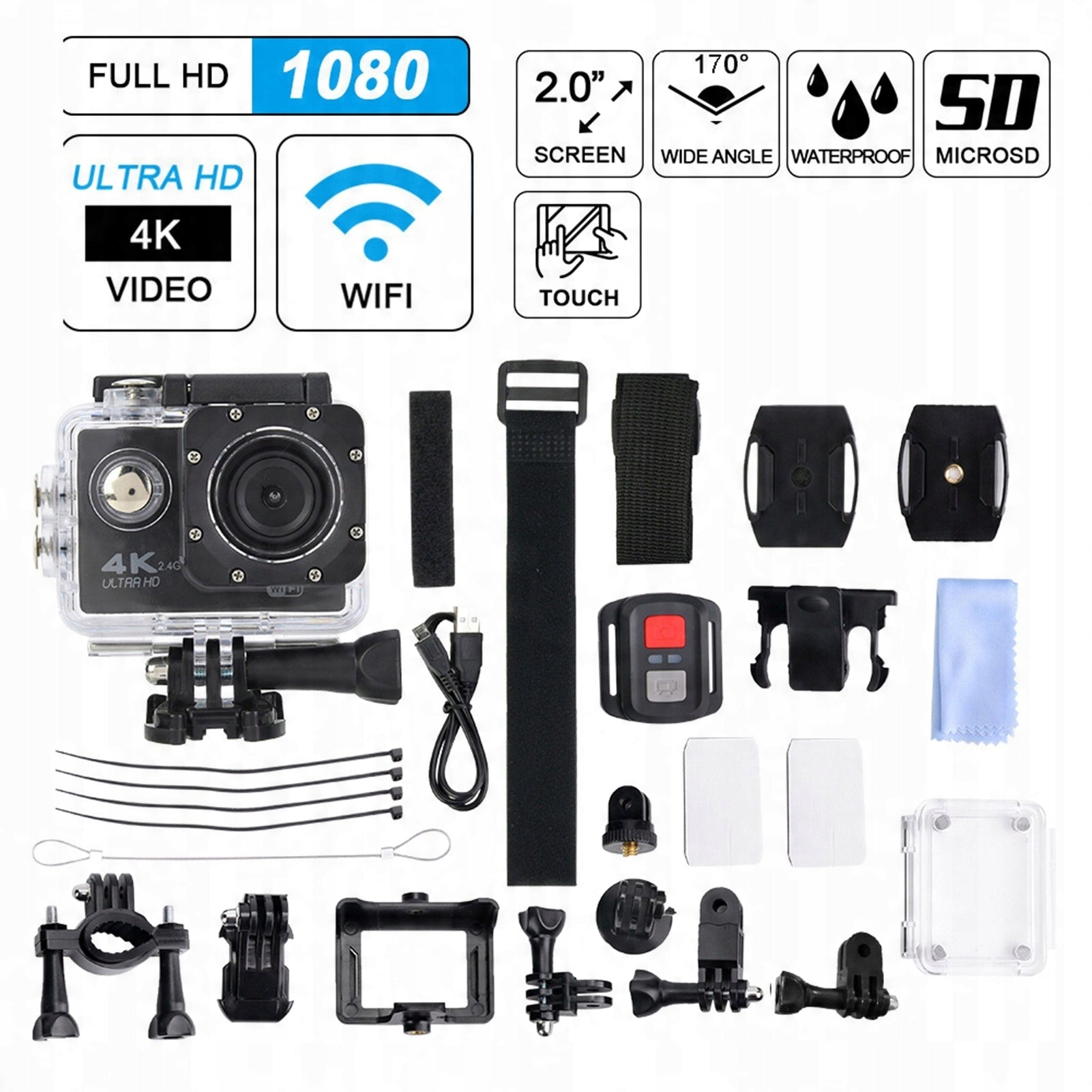 4K 30fps 2,0 inch LCD Scd Action Camera Underwater 30m Waterproof B5
