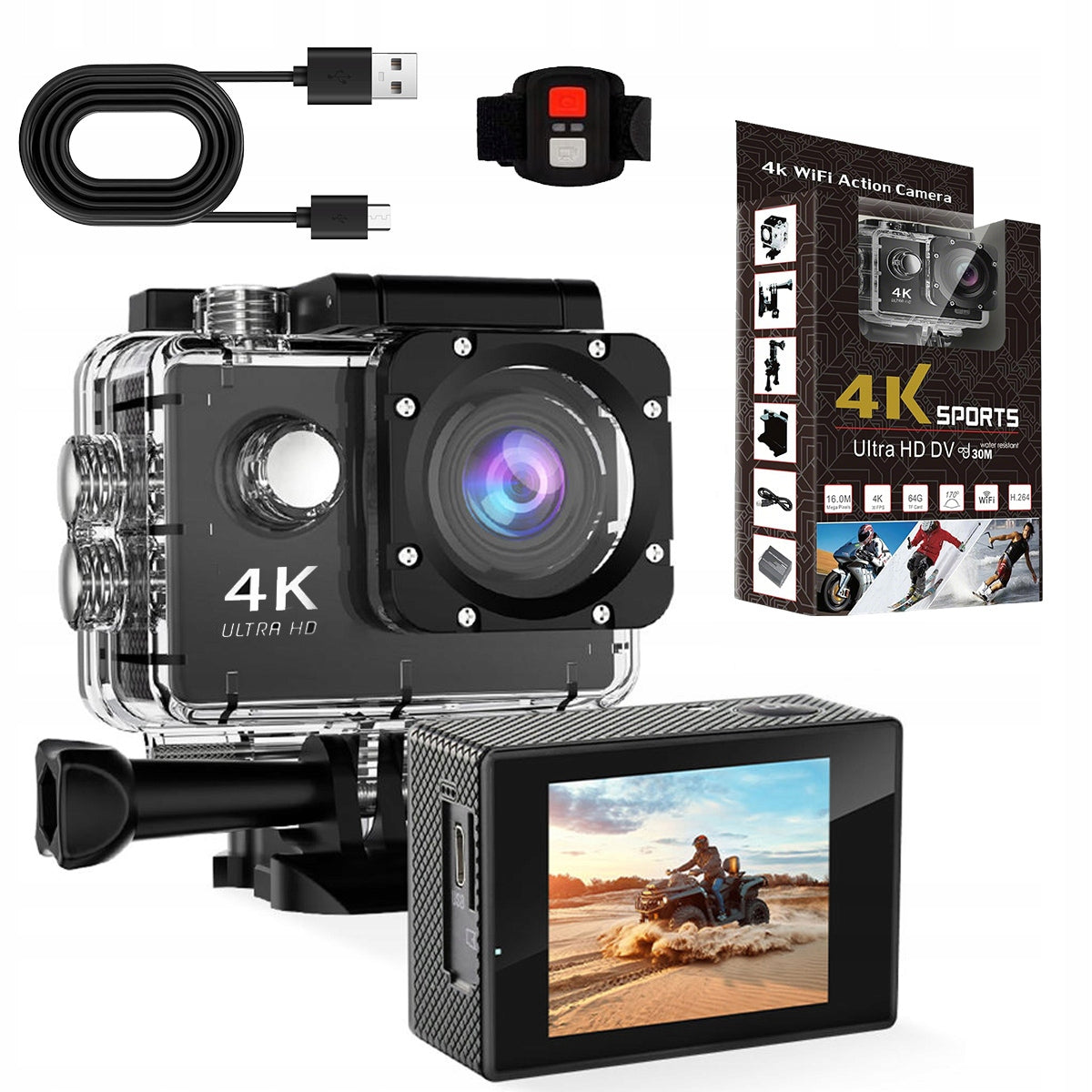 4K 30fps 2,7K 30fps 4K UHD Sports Camera
