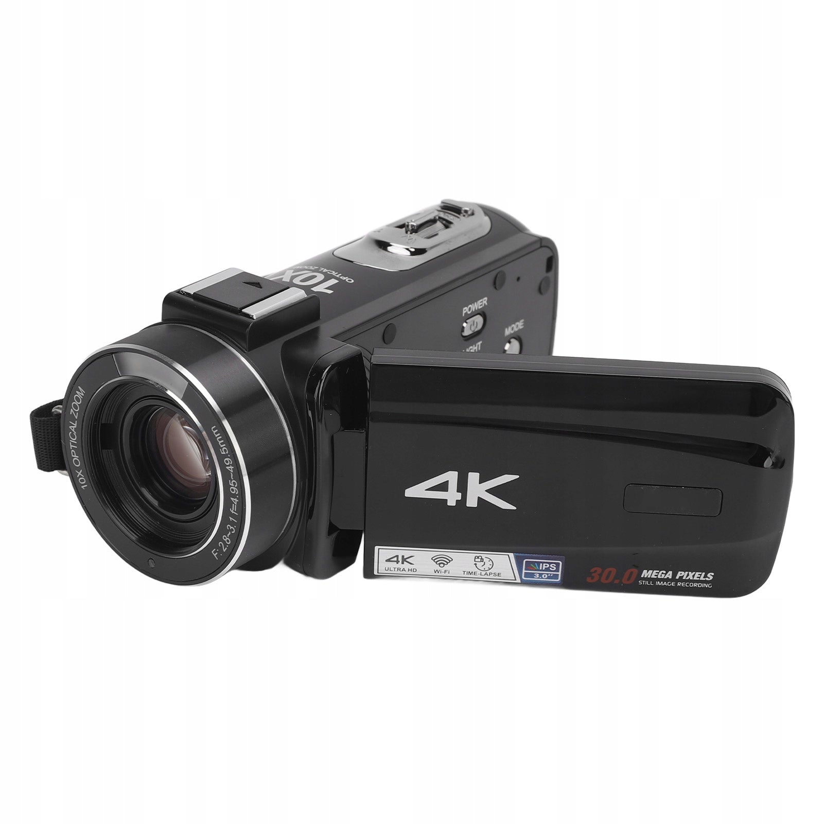 4K 3MP Digital Camera 10x 180° Optical Zoom Rotating 3 Inch Y9 Resolution 1 Mpx