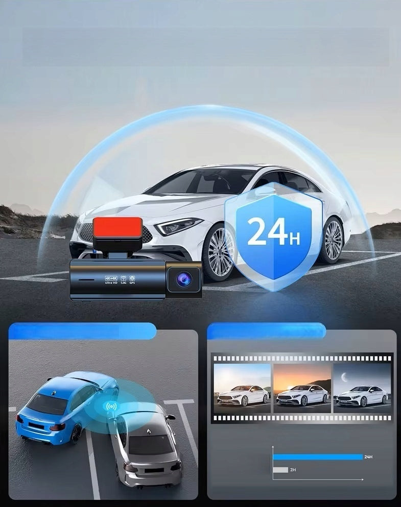 4K+4K CAR CAMERA FRONT REAR Ultra HD SONY STARVIS 2 GPS WDR Al CPR Manufacturer code 4K+4K WDR GPS 5Ghz Wi-Fi