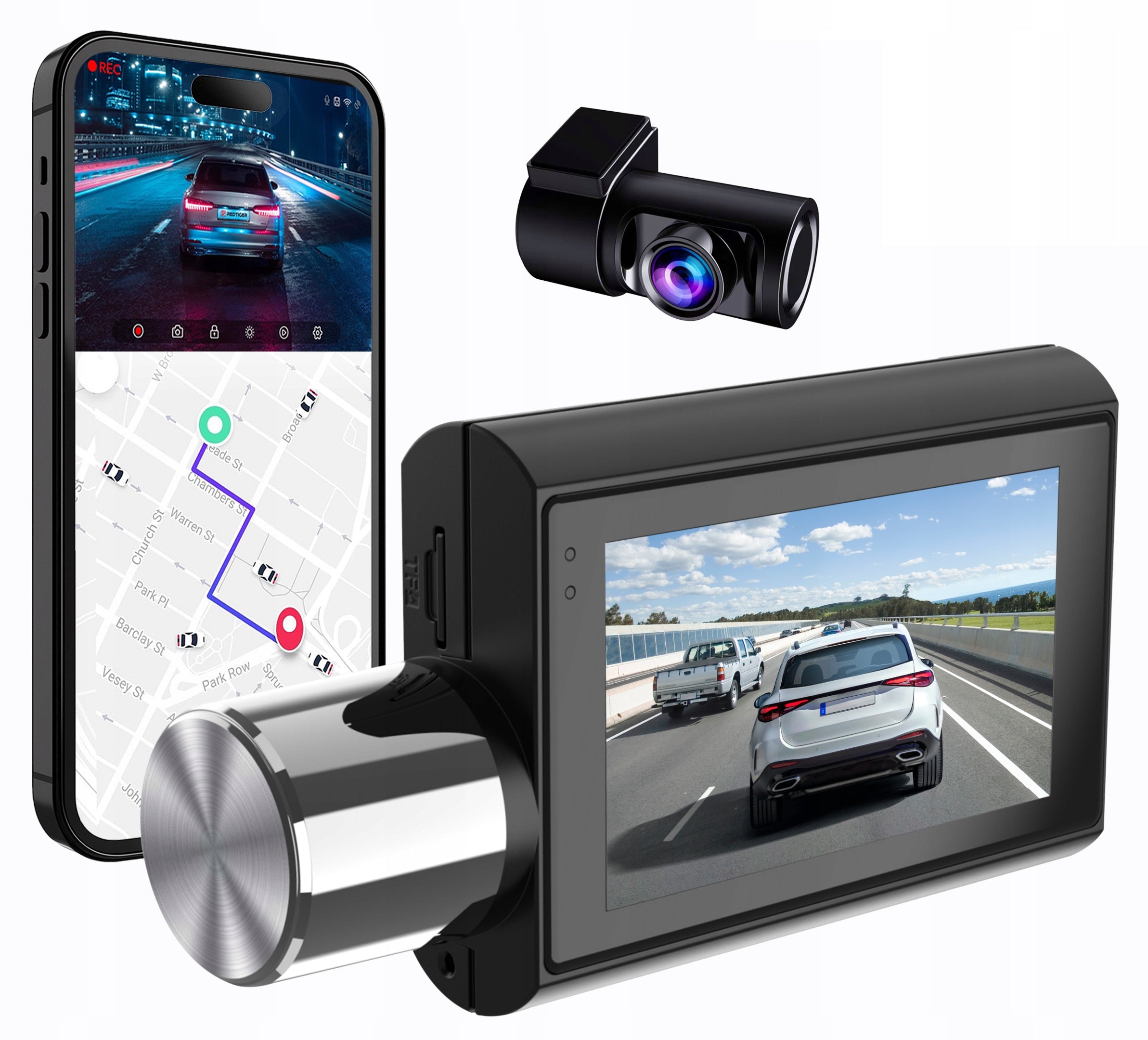 4K+4K Video Recorder Car Camera FRONT REAR wifi gps parking mode Packaging status original