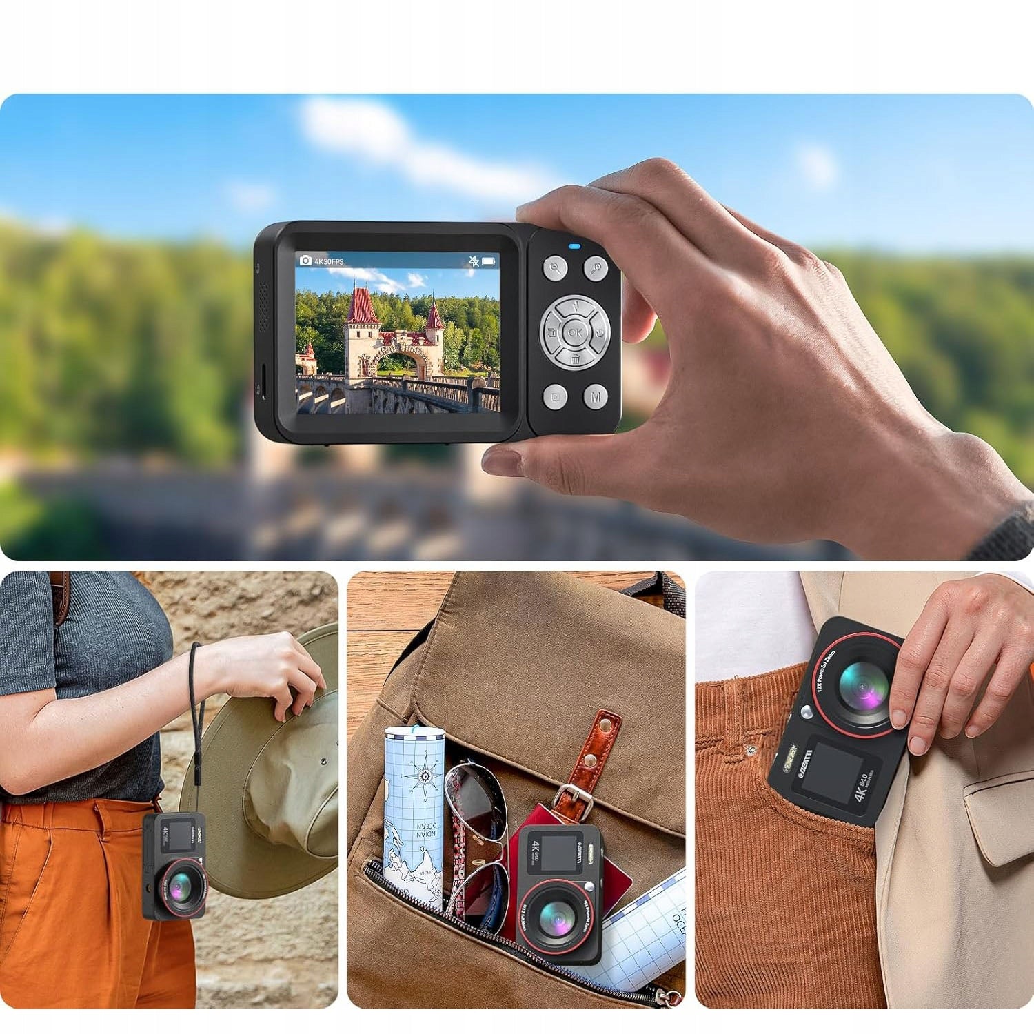 4K 64MP DIGITAL HD CAMERA 18X ZOOM 64GB CARD WITH RECORDING FUNCTION Manufacturer code APARAT CYFROWY PRZENOŚNY1