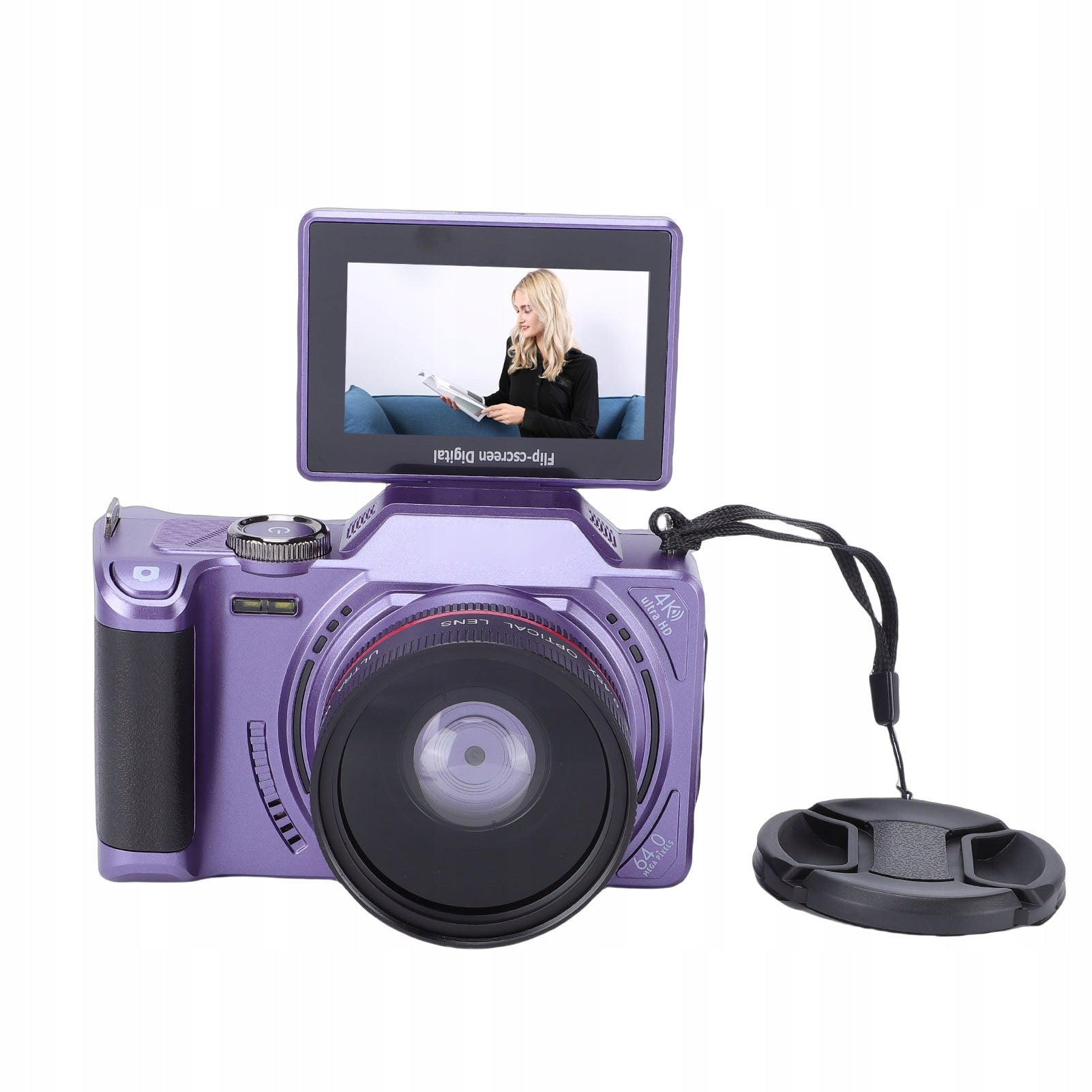4K 64MP Digital Camera 3 Inch Flip Screen 18x Zoom with VJ