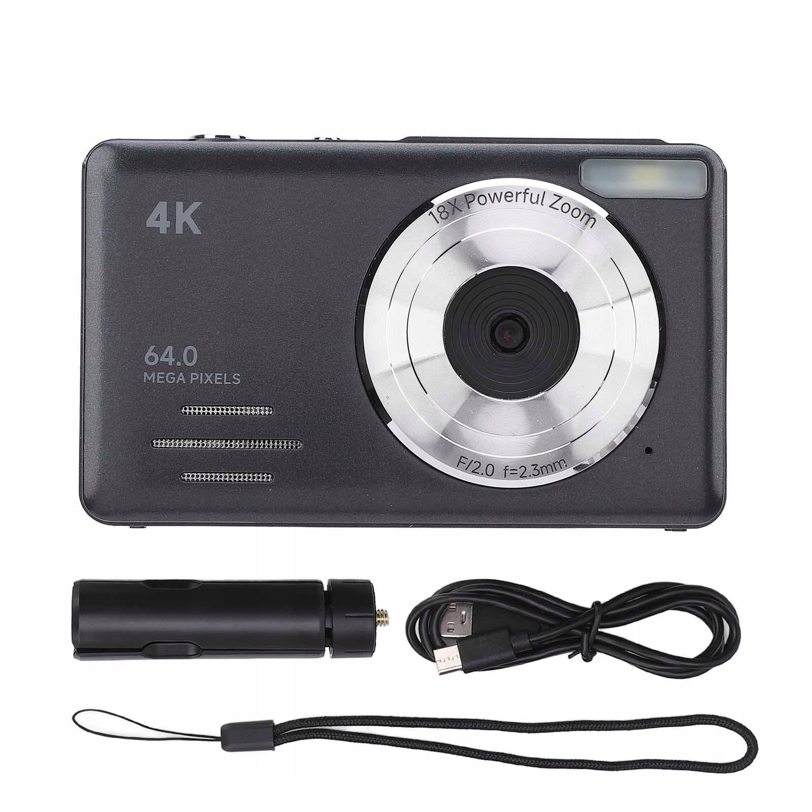4K 64MP Digital Camera with 18x Digital Zoom Auto Focus Compact ZI Model 6994MZMB