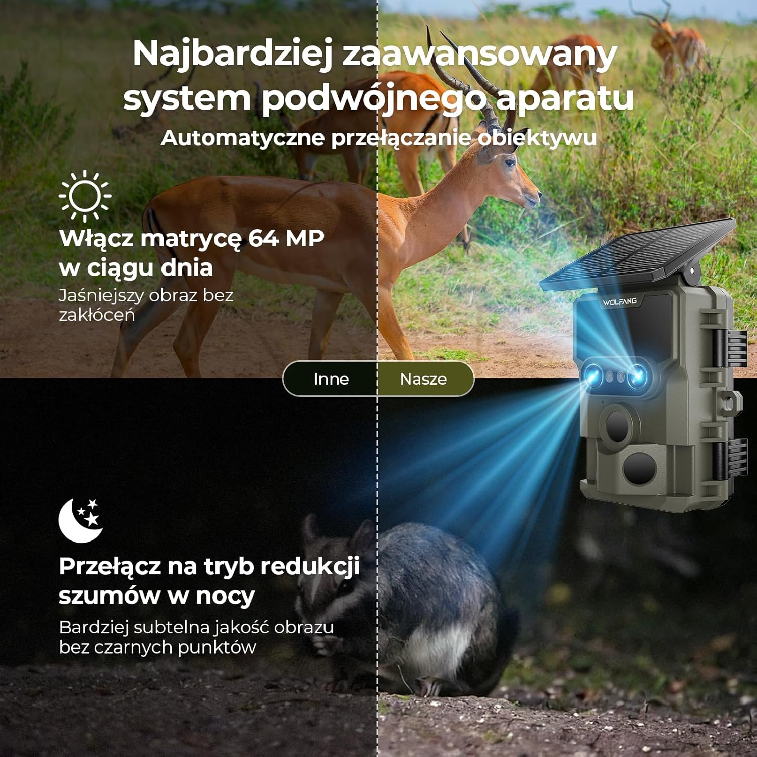 4K 64MP FOREST CAMERA SOLAR WIFI NIGHT VISION Packaging status original