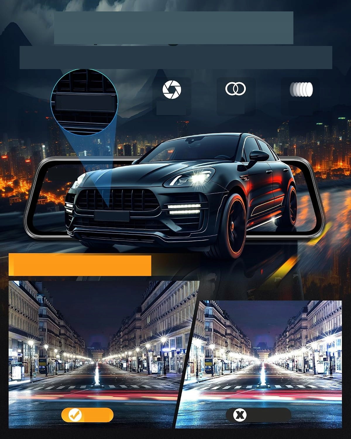 4K Airpuxem Lusterko Dashcam 10" IPS WiFi Przód Tył 64GB SD Brand no brand