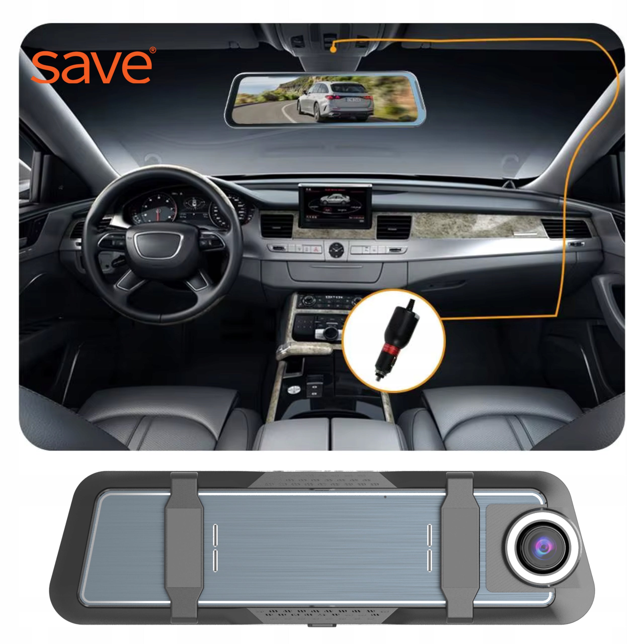 4K CAR CAMERA MIRROR SONY DRIVING RECORDER FRONT REAR NIGHT Packaging status original
