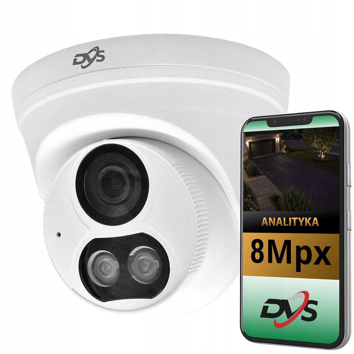 4K Camera 8Mpx PoE Dome Outdoor Audio IR LED 30m Home Monitoring IP67