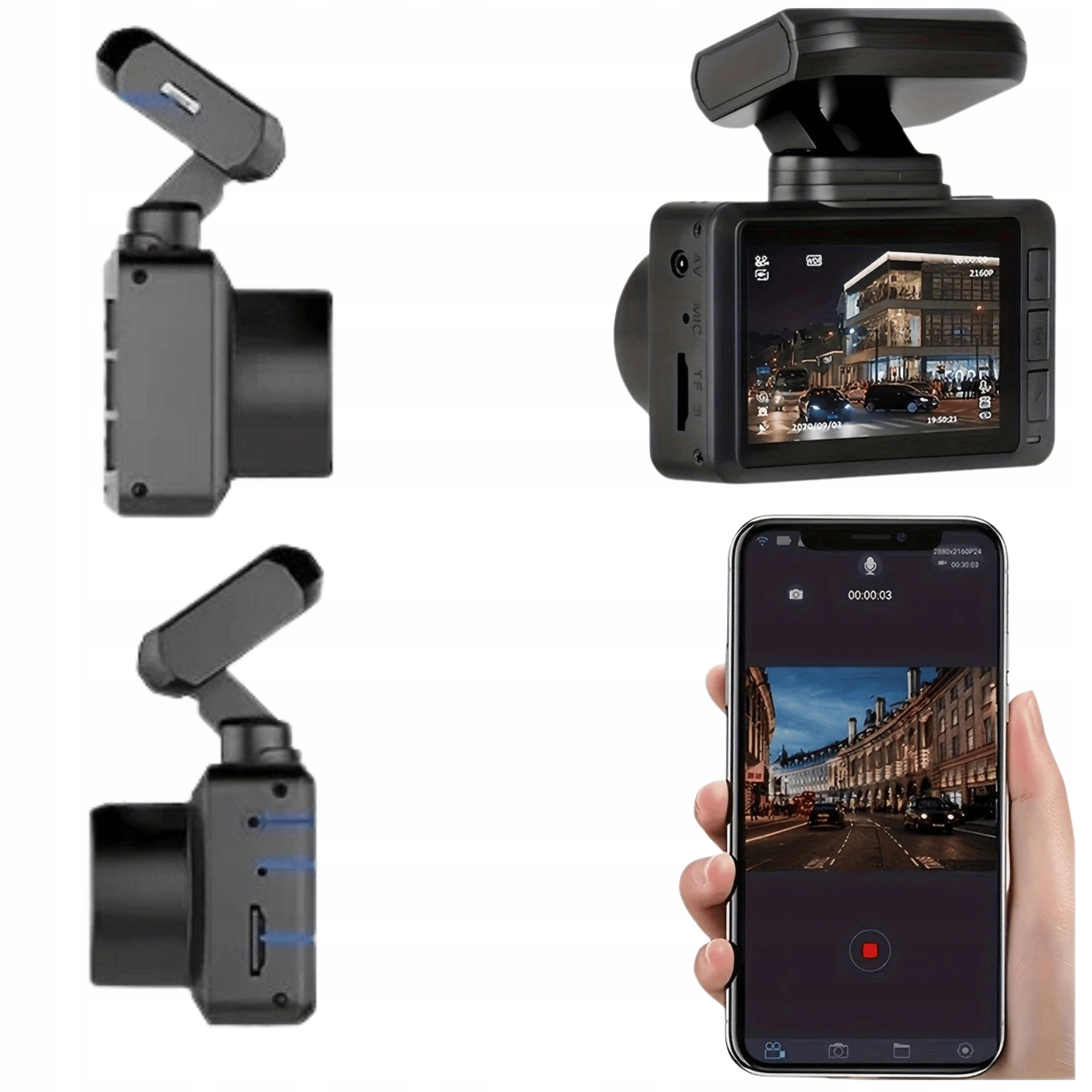 4K Car DVR Wi-Fi GPS Reversing Camera Sony IMX335 Novatek Batteries included yes