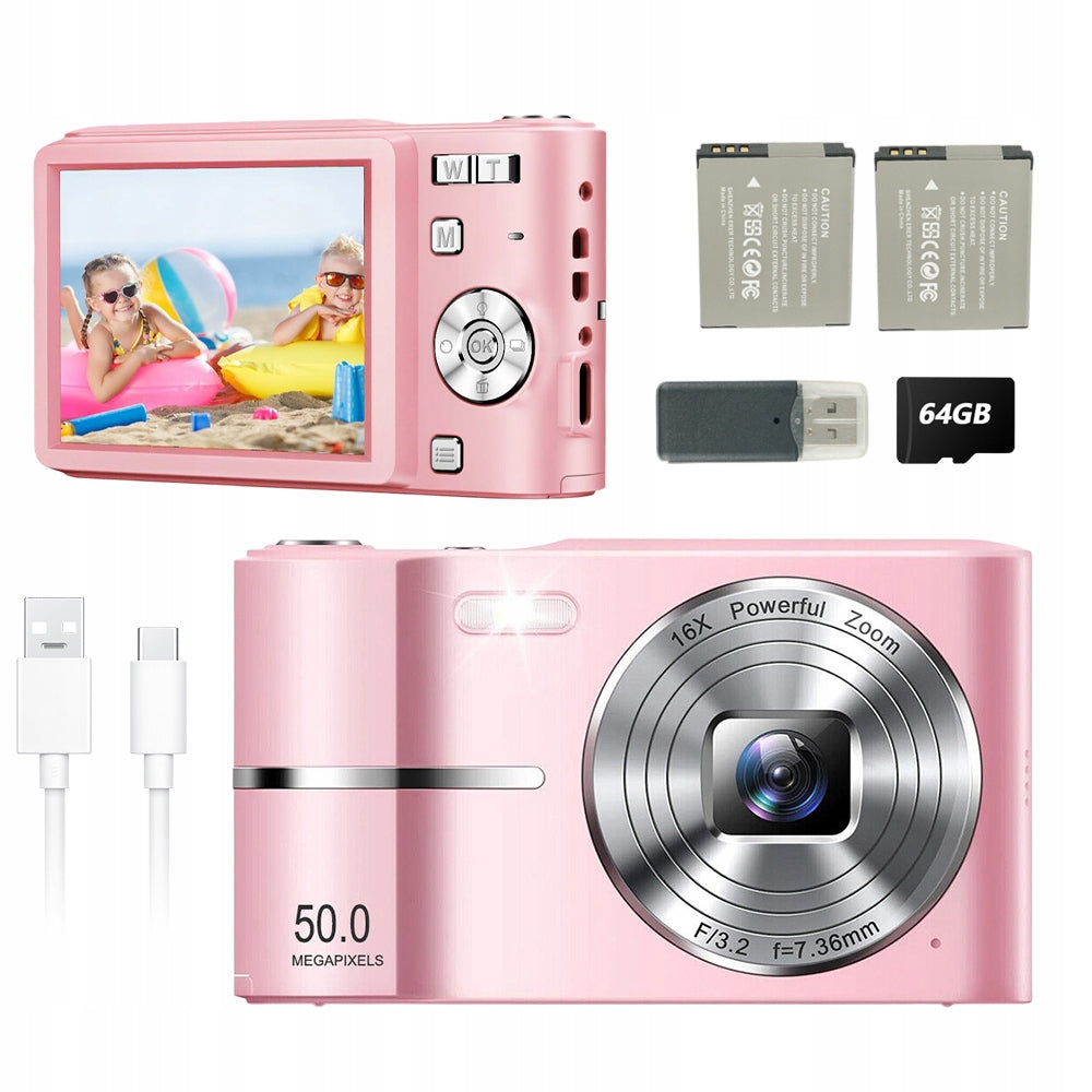 4K DIGITAL CAMERA WITH 50MP, 2,4-INCH SCREEN AND 16X ZOOM