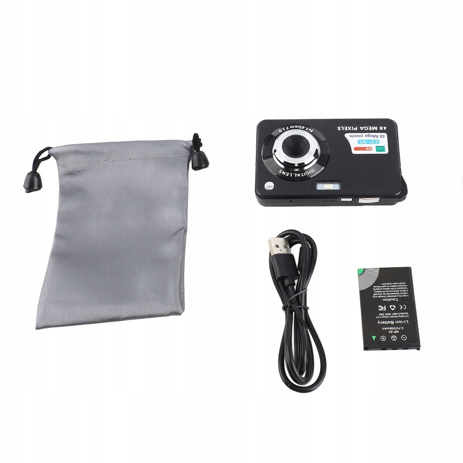 4K DIGITAL CAMERA WITH 8X ZOOM 48MP CAMERA WITH FLASH AND 2,4" LCD SCREEN Packaging status original