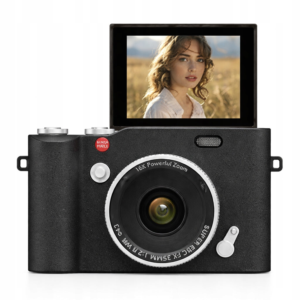 4K DIGITAL CAMERA WITH ROTARY SCREEN VLOG HD CAMERA FOR SELFIE SUPER QUALITY