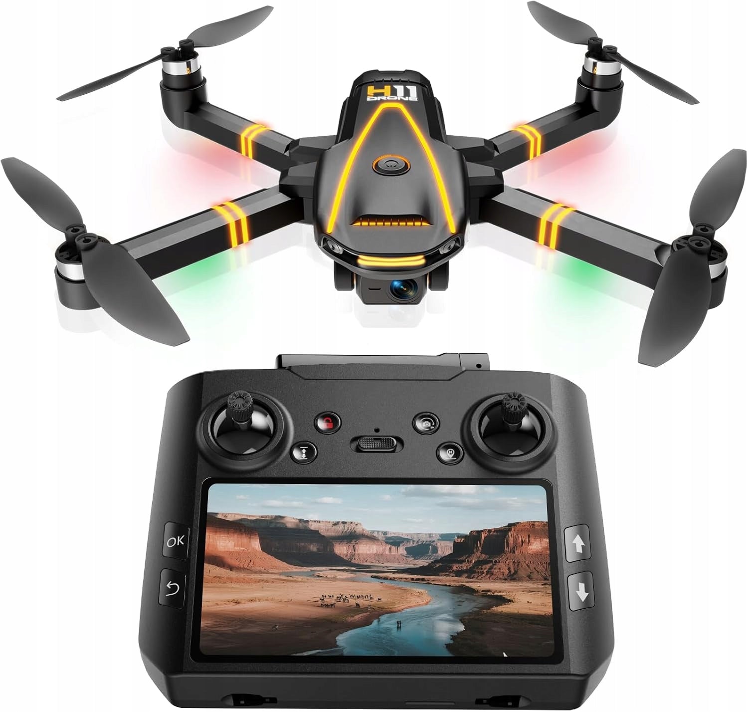 4K FPV GPS Drone Screen 4.5 Inch Brushless Motor 2 Batteries