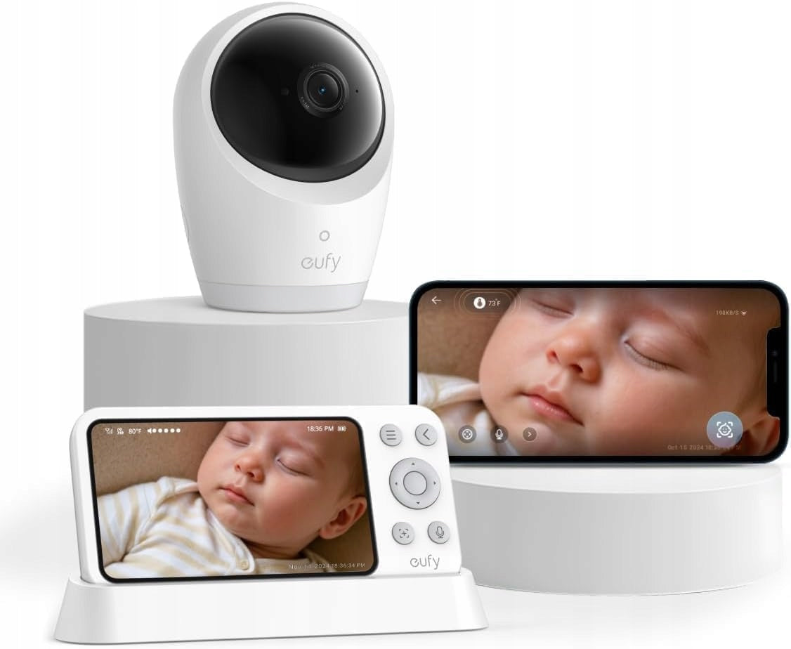 4K HD BABY MONITOR WITH APP, NIGHT MODE, ROTATION AND ALERTS