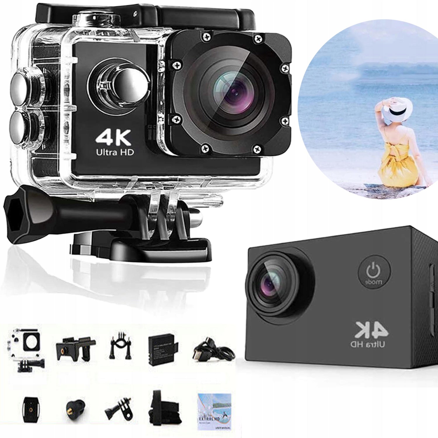4K HD Motion Camera, Wi-Fi, Diving, Outdoor Underwater Camera