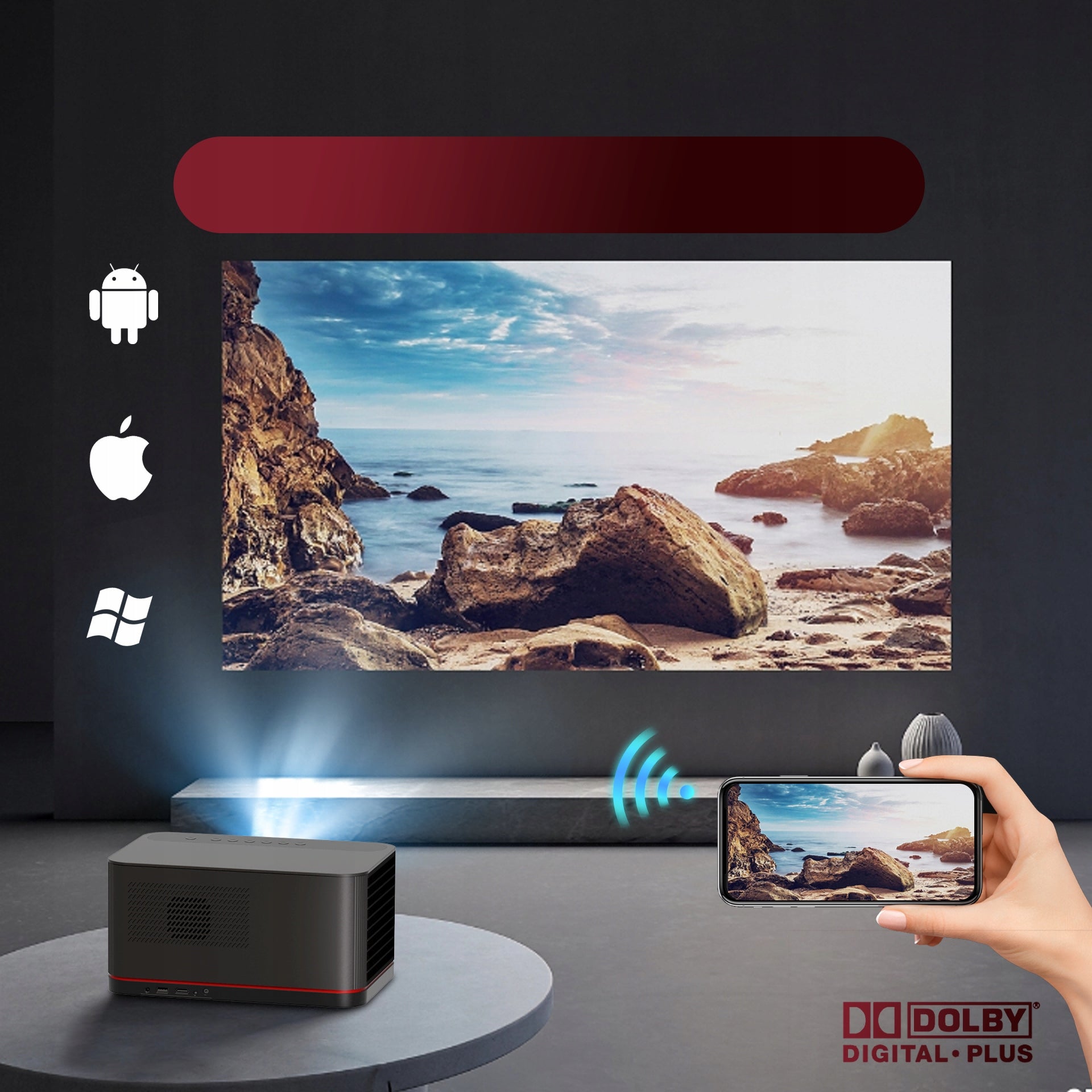 4K LCD Projector ETOE Whale Pro Android TV 11 1080P 1500 ANSI Dolby Audio Manufacturer code Projektor 4K LCD ETOE Whale Pro
