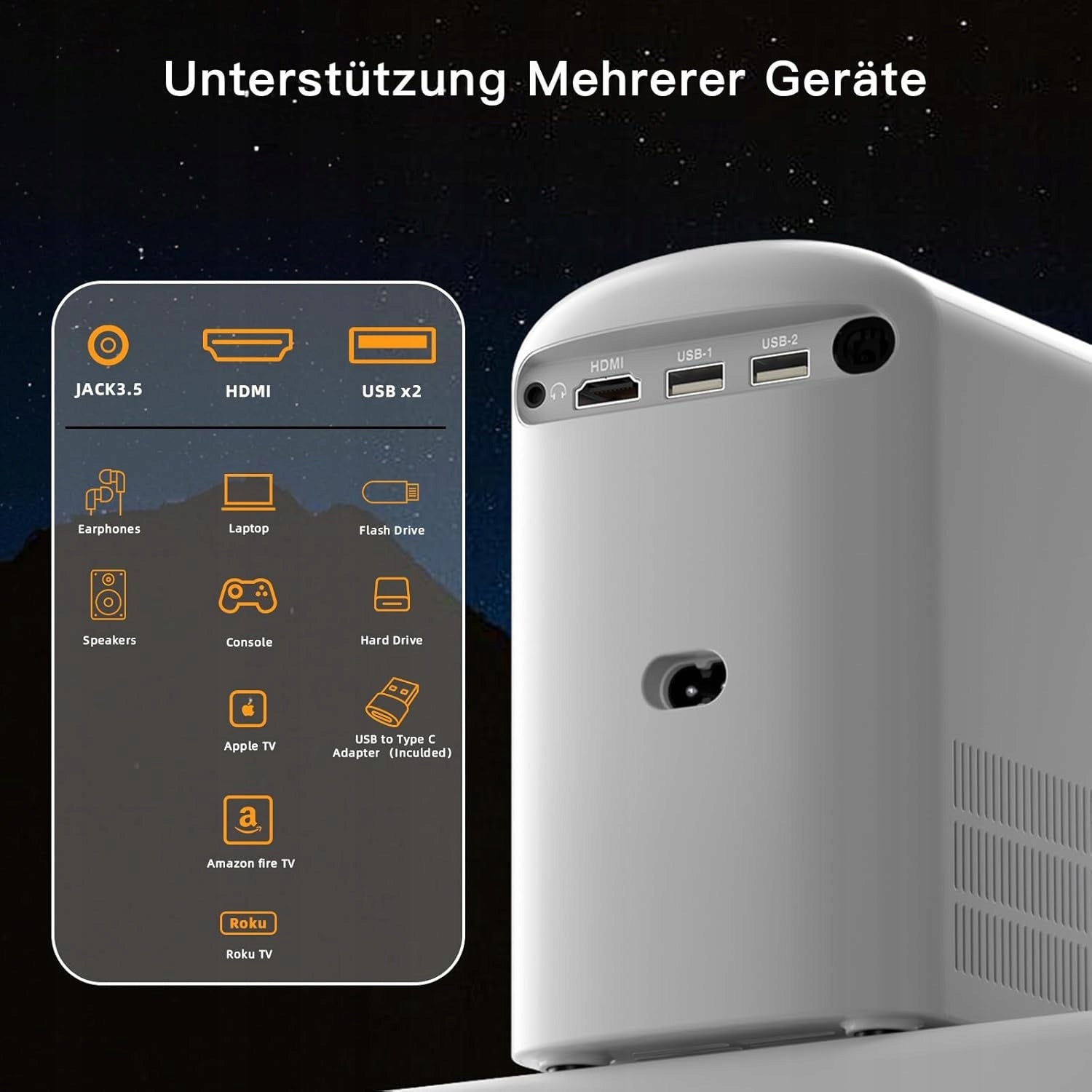 4K Mini WiFi Bluetooth Video Projector – 1080p LED 150 inch Manufacturer code PROJEKTOR RZUTNIK PRZENOŚNY GŁOŚNIK OBROTOWY