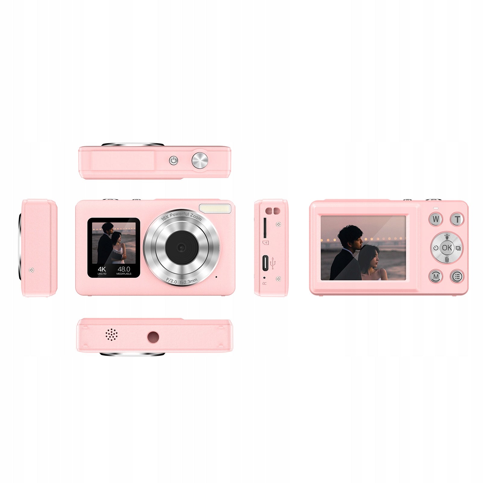 4K Portable Digital Camera for Kids Dual Screen Digital Camera V6