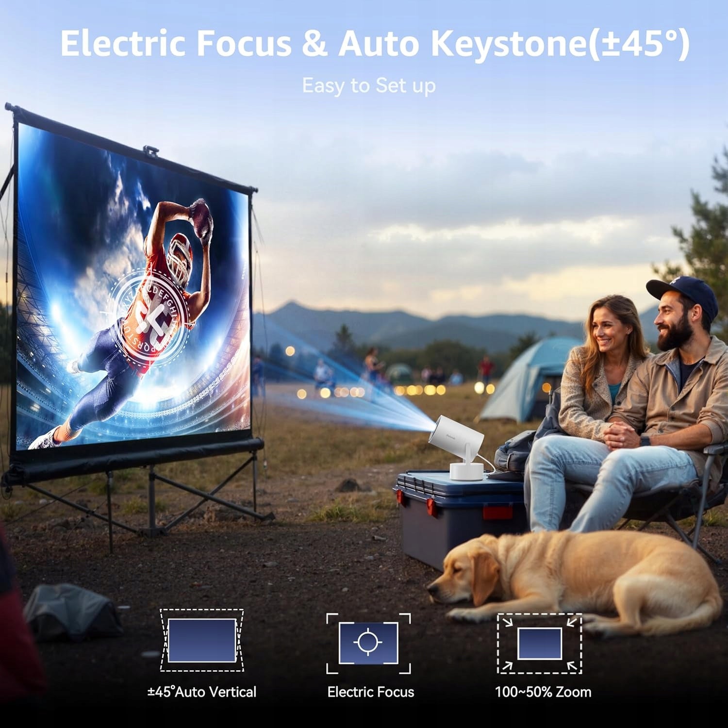 4K Projector 1080P WiFi Bluetooth Android Projector HIT PORTABLE Battery Packaging status original