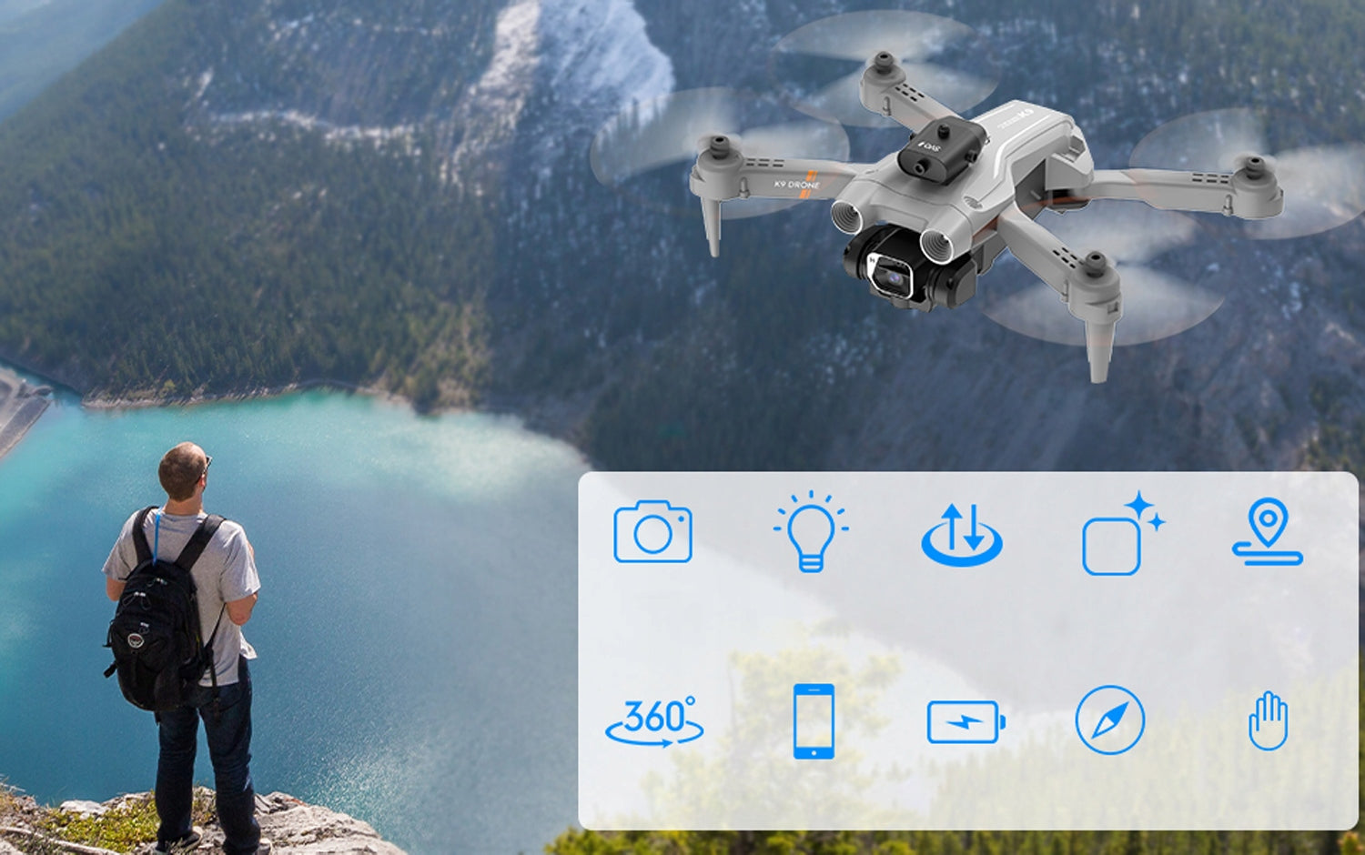 4K RC DRONE WITH CAMERA STABLE HOVERING CLEAR FLIGHT IMAGES SET HEIGHT Packaging status original